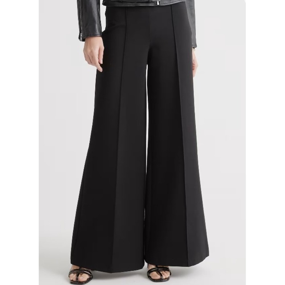 Quince Ultra-Stretch Ponte Super Wide Leg Pants - Black Small / 30" Inseam